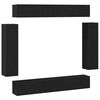 vidaXL Tv-meubelset Wandgemonteerd 8 pcs Zwart Eiken Bewerkt hout