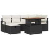 vidaXL Tuinbankenset 7 st Zwart poly rattan