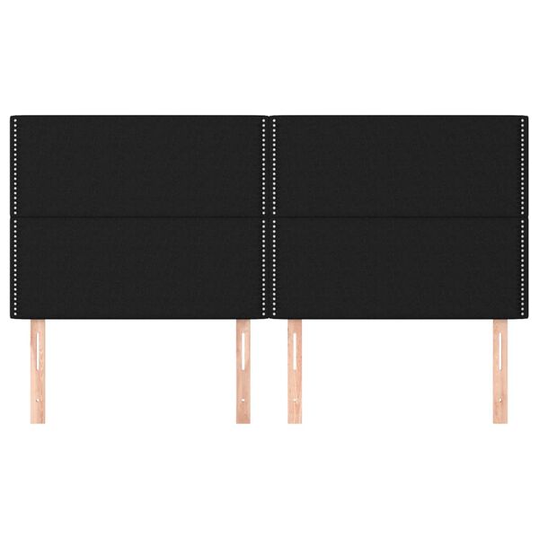 vidaXL Hoofdbord zwart 160x5x118/128 cm stof