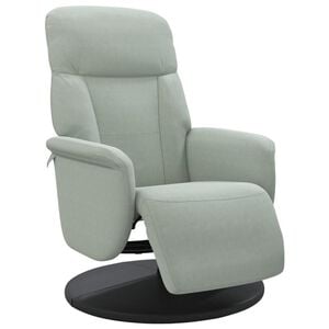 vidaXL Fauteuil met voetensteun verstelbaar fluweel lichtgrijs