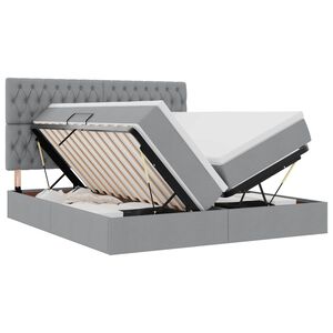 vidaXL LED Opslagbed met Matras Lichtgrijs 180 x 200 cm Stof