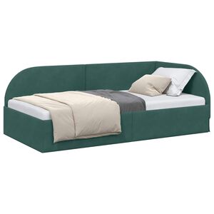vidaXL Hoekbedframe Donkergroen 80 x 200 cm Fluweel