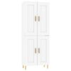 vidaXL Hoge kast 69,5x34x180 cm bewerkt hout wit