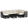 vidaXL Tuinbankenset 10 pcs Zwart poly rattan