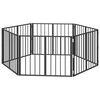 vidaXL Hondenpoort 6 st Zwart 80 x 60 cm Gegalvaniseerd staal