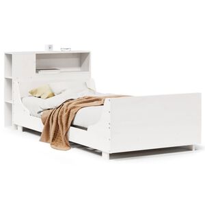 vidaXL Bedframe zonder matras massief grenenhout wit 75x190 cm