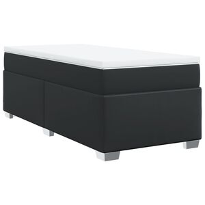 vidaXL Boxspring met matras kunstleer zwart 90x200 cm