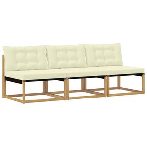 vidaXL Buiten Midden Sofa Massief Acaciahout en Textilene Wit