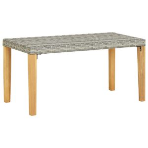 vidaXL Tuinbank 120 cm poly rattan en massief acaciahout grijs