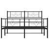vidaXL Bedframe met hoofd- en voeteneinde metaal zwart 150x200 cm