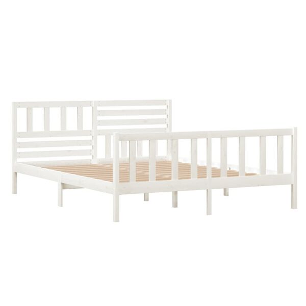 vidaXL Bedframe massief hout wit 120x200 cm