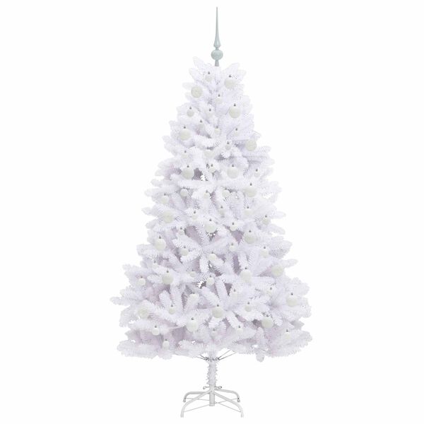 vidaXL Kunstmatige Inklapbare Kerstboom Wit 180 cm PVC en staal