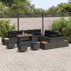 vidaXL Tuinbankenset 14 pcs Zwart poly rattan