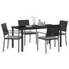 vidaXL Tuin eettafelset 5 pcs Zwart en Licht Grijs PE Rattan