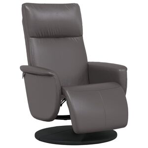 vidaXL Fauteuil verstelbaar met voetensteun kunstleer grijs
