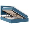 vidaXL LED Opslagbed met Matras Donkerblauw 140 x 200 cm Fluweel