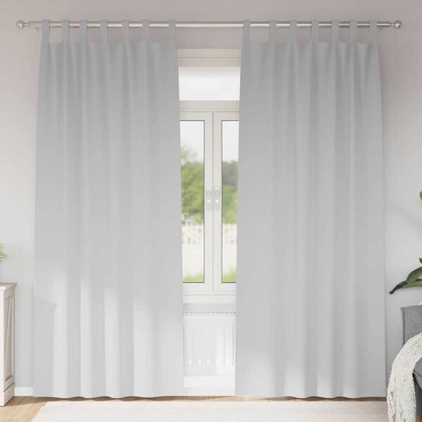 vidaXL Zwart-out Gordijnen met Ringen 2 pcs Bleekgrijs 260 x 140 cm
