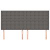 vidaXL Hoofdbord grijs 180x5x118/128 cm kunstleer