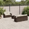 vidaXL 6-delige Loungeset met kussens poly rattan bruin