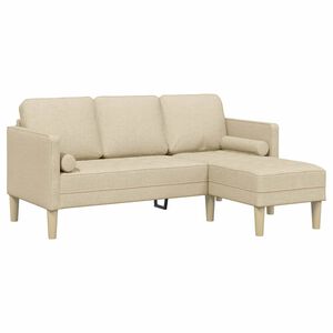 vidaXL Bankstel met kussen Cr&egrave;me Polyester