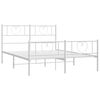 vidaXL Bedframe met hoofd- en voeteneinde metaal wit 140x190 cm