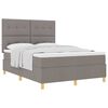 vidaXL Boxspringbed met matras met hoofdeinde Taupe 140 x 190 cm Stof