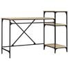 vidaXL Bureau schappen 135x50x90 bewerkt hout en ijzer sonoma eiken
