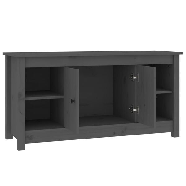 vidaXL Tv-meubel 103x36,5x52 cm massief grenenhout grijs