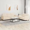 vidaXL 2-delige Loungeset met kussens microvezelstof beige