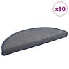 vidaXL Trapmatten 30 st 56x17x3 cm lichtgrijs en blauw halfrond