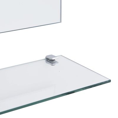 vidaXL Wandspiegel met 5 schappen 50x60 cm zilverkleurig