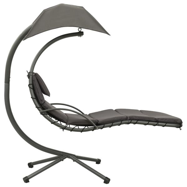 vidaXL Tuinschommelstoel 190x90x200 cm stof grijs