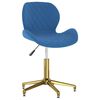 vidaXL Eetkamerstoelen draaibaar 4 st fluweel blauw
