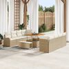 vidaXL Tuin Sofa Set met kussen met opslag 11 pcs Beige en Cr&egrave;me