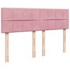 vidaXL Boxspring met matras fluweel roze 160x200 cm