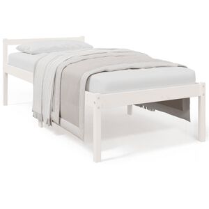 vidaXL Seniorenbed massief grenenhout wit 75x190 cm