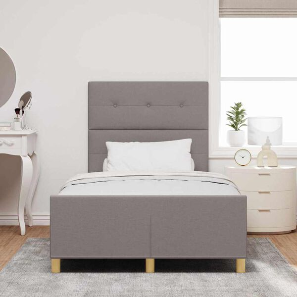 vidaXL Bedframe met hoofdeinde Taupe 120 x 200 cm Stof