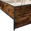 vidaXL Bedframe bewerkt hout metaal gerookt eikenkleurig 120x200 cm