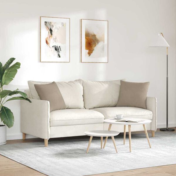 vidaXL Sofa Kussens 2 stuks Taupe 45 x 45 cm Stof