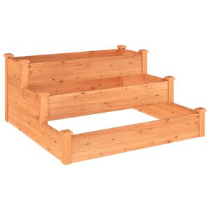vidaXL Plantenbak verhoogd 120x120x56 cm massief vurenhout bruin