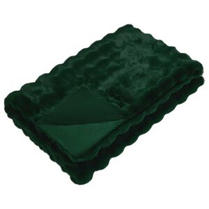 vidaXL Antislip deken van imitatie konijnenbont Olite Donkergroen