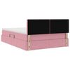 vidaXL Opbergbed met LED met matras met LED Roze 140 x 200 cm Fluweel