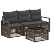 vidaXL Tuinbankenset 4 pcs Grijs poly rattan