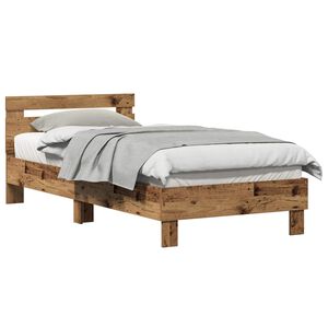 vidaXL Bedframe Oudhout 203 x 95 x 70 cm Bewerkt hout