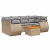vidaXL 7-delige Loungeset met kussens poly rattan beige
