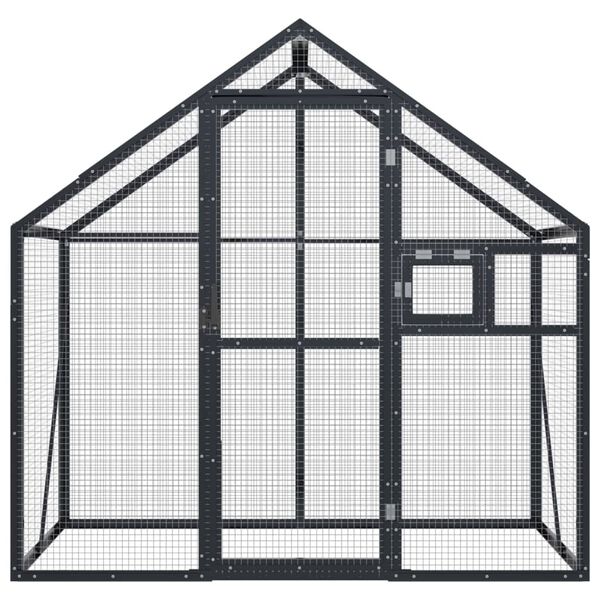vidaXL Volière 179x100x185 m aluminium antracietkleurig