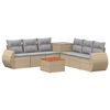 vidaXL Bankstel 8 st Beige en Licht Grijs Poly Rattan en Staal