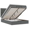 vidaXL Ottoman bed met matras en LED's 140x190cm stof donkergrijs