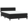 vidaXL Boxspring met matras fluweel zwart 140x210 cm