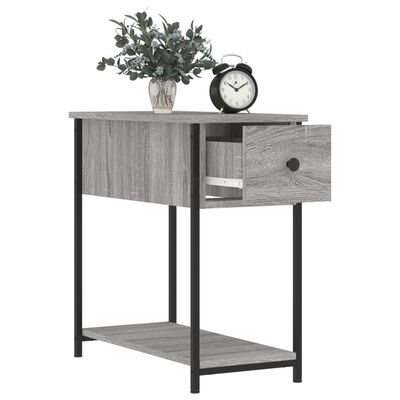 vidaXL Nachtkastje 30x60x60 cm bewerkt hout grijs sonoma eikenkleurig